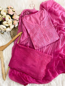 Rangrez Handcrafted Soft Rayon 3pc Ombre Set - Chikankari official