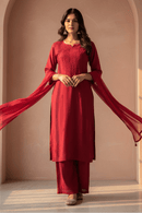 Rangrez Handcrafted Soft Rayon 3pc Ombre Set - Chikankari official