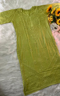 Rangrez Heavy Rayon Toned embroidered 3pc set - Chikankari official