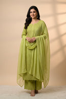 Rangrez Heavy Rayon Toned embroidered 3pc set - Chikankari official