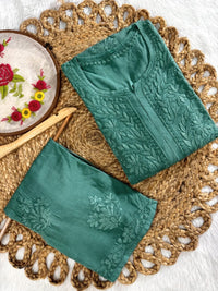 Rangrez Luxury Feel Rayon Kurta and Free size plazzo - Chikankari official