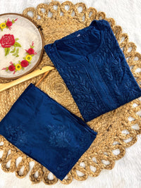 Rangrez Luxury Feel Rayon Kurta and Free size plazzo - Chikankari official