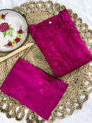 Rangrez Luxury Feel Rayon Kurta and Free size plazzo - Chikankari official