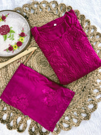 Rangrez Luxury Feel Rayon Kurta and Free size plazzo - Chikankari official
