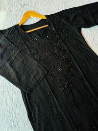Rangrez Muqaish Rayon Leaves Design Kurta - Chikankari official
