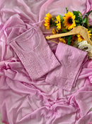 Rangrez Pastel shade mul cotton dupatta plazzo 3pc set - Chikankari official