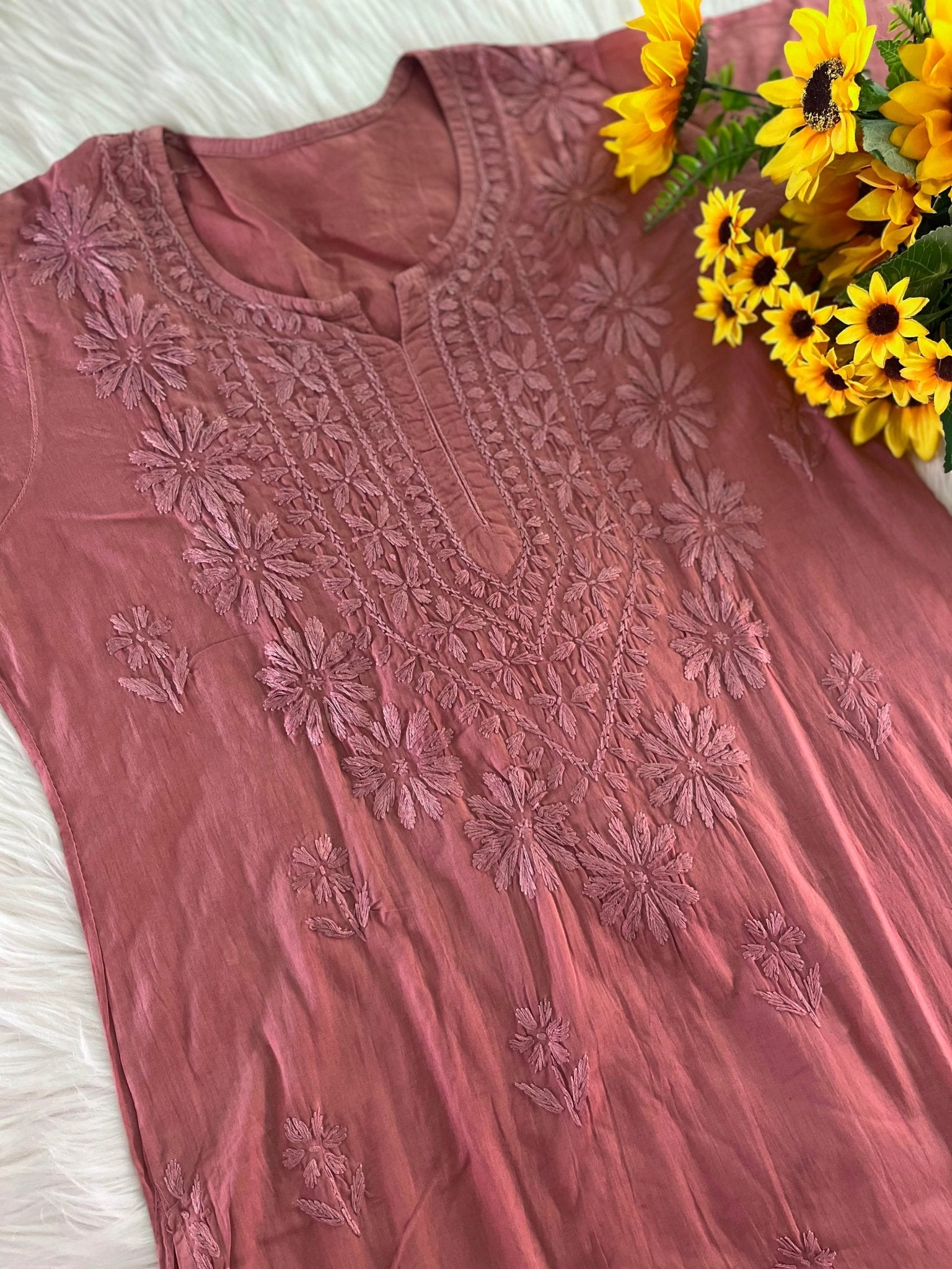 Rangrez Pastel shade mul cotton dupatta plazzo 3pc set - Chikankari official