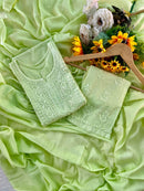 Rangrez Pastel shade mul cotton dupatta plazzo 3pc set - Chikankari official
