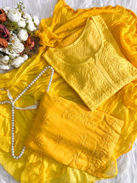 Rangrez Plus size Ombre 3pc Rayon Soft Set - Chikankari official