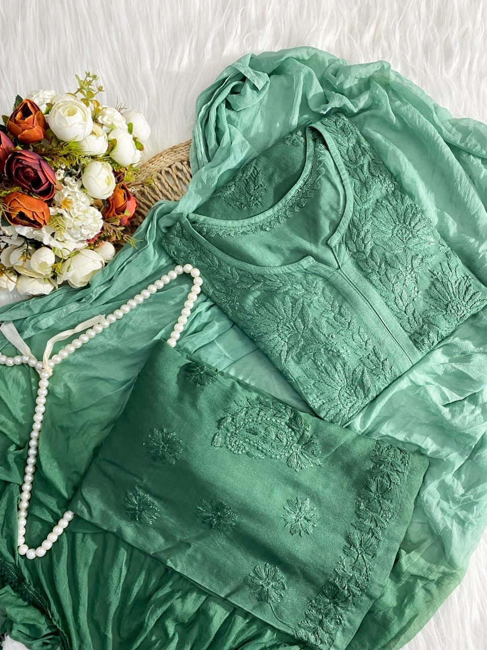 Rangrez Plus size Ombre 3pc Rayon Soft Set - Chikankari official