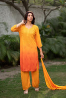 Rangrez Rayon Ombre Chikankari Speical 3pc set - Chikankari official