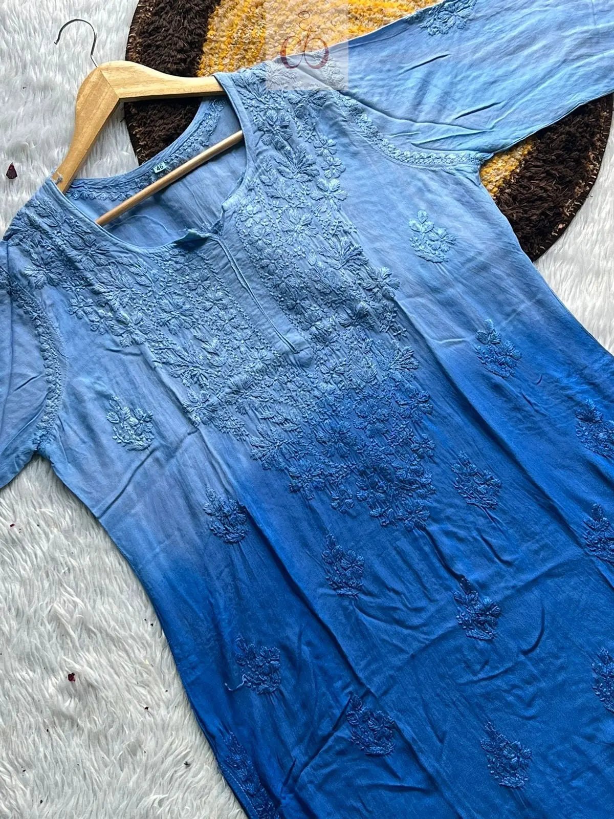 Rangrez Rayon Ombre Chikankari Speical 3pc set - Chikankari official