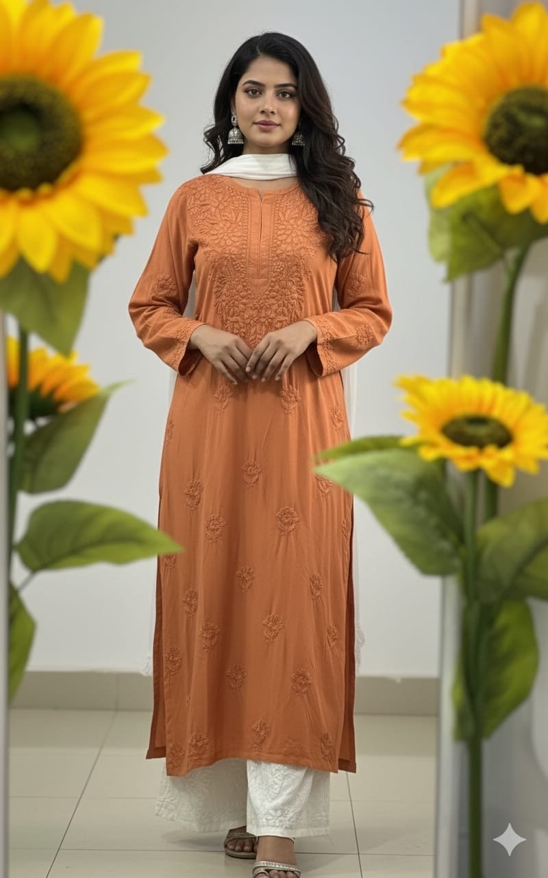 Rangrez Rayon Stylish soft Kurti - Chikankari official