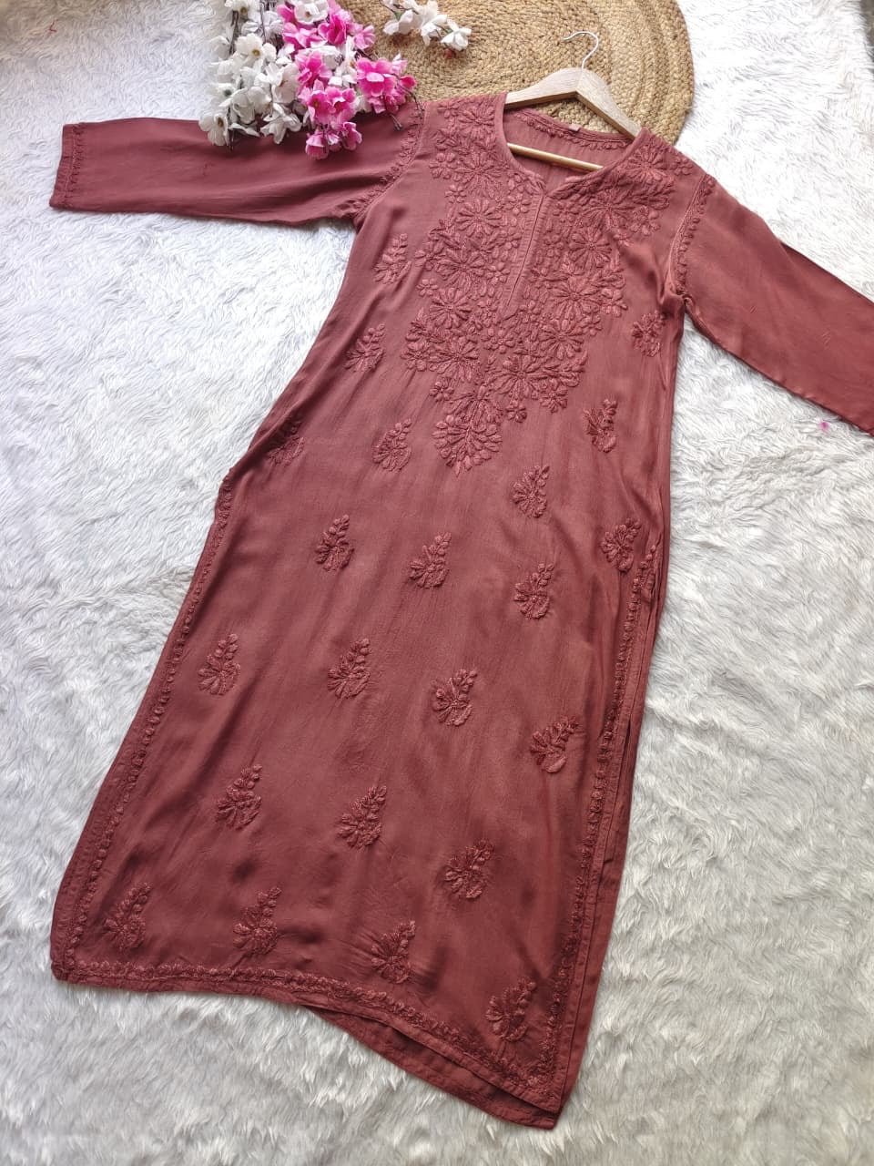 Rangrez Soft Rayon Comfort chikankari All day wear Kurti - Chikankari official