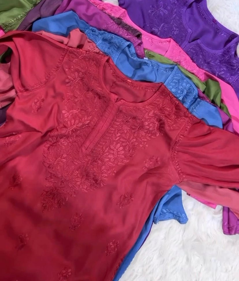 Rangrez Summer Special premium soft rayon in beautifull colours - Chikankari official