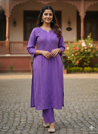 Rangrez Tone to tone rayon Set - Chikankari official