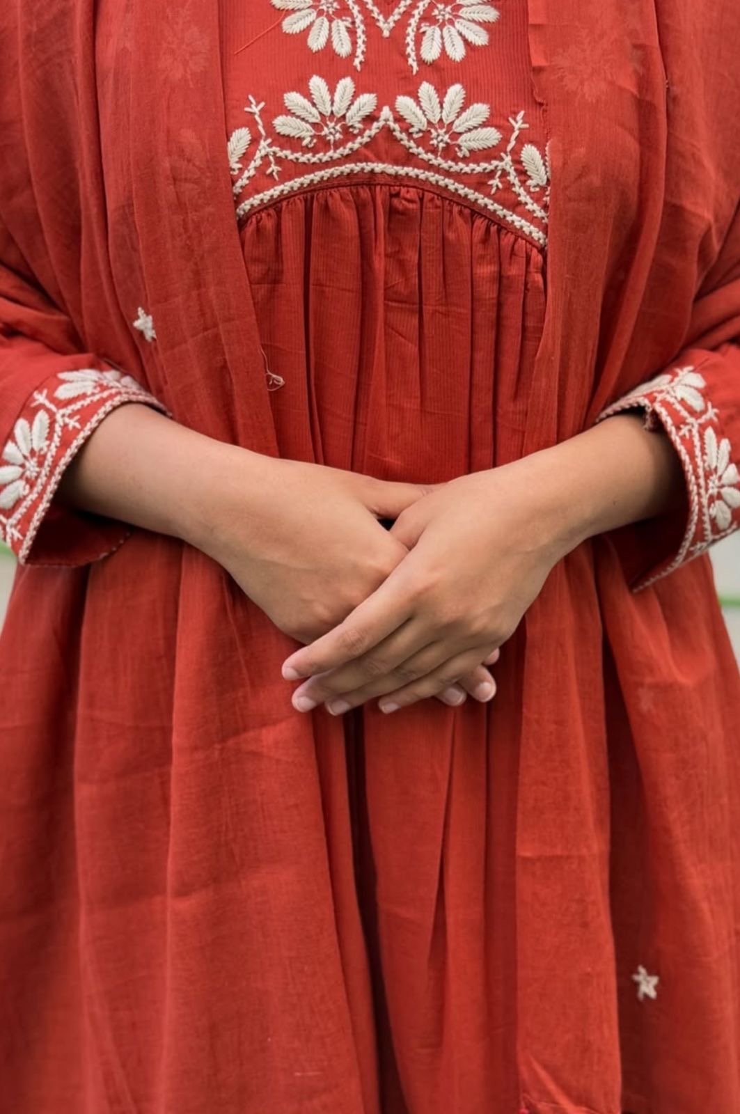 Rangreza 3ps Red suit Set - Chikankari official