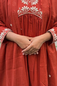 Rangreza 3ps Red suit Set - Chikankari official