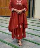 Rangreza 3ps Red suit Set - Chikankari official