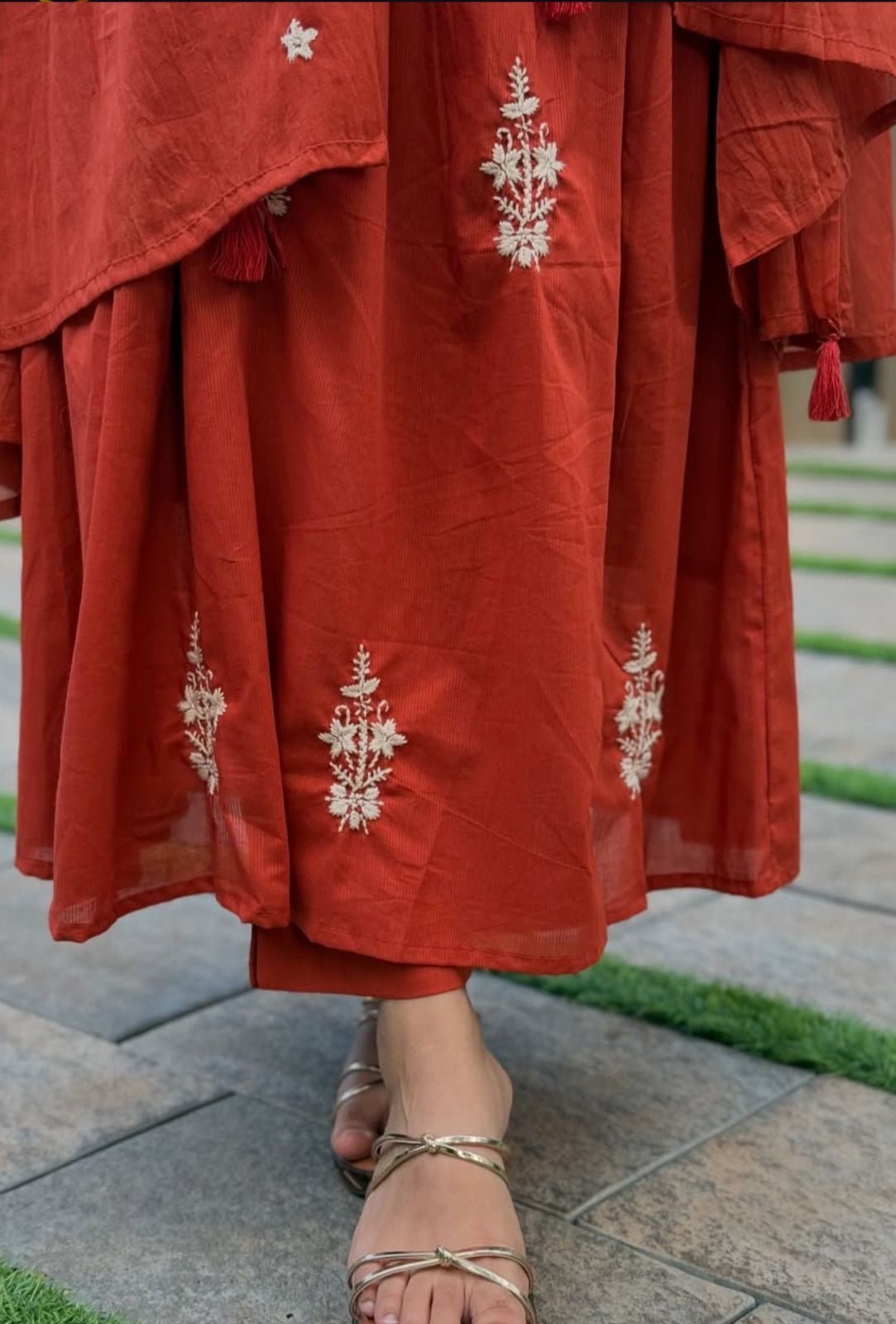 Rangreza 3ps Red suit Set - Chikankari official