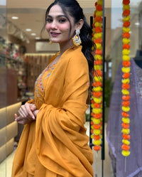 Rangreza Orange 3pc suit Set - Chikankari official