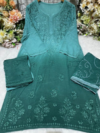 Rayon 4 Buta Chikankari Set 3pc Mayuri Special - Chikankari official