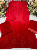 Rayon 4 Buta Chikankari Set 3pc Mayuri Special - Chikankari official