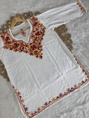 Rayon Ari Work Short Kurta - Chikankari official