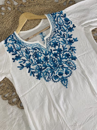 Rayon Ari Work Short Kurta - Chikankari official