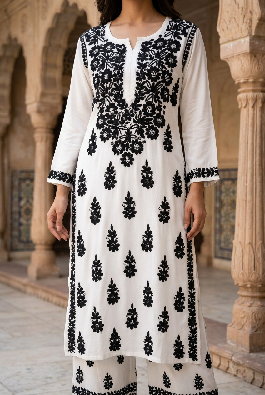 Heavy Rayon Black & White set