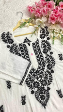 Rayon Black & White plus size - Chikankari official