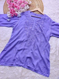 Rayon Chikankari short top for Office college wear - Chikankari official