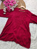 Rayon Chikankari short top for Office college wear - Chikankari official