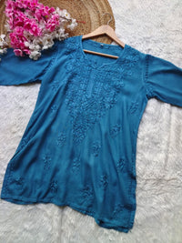 Rayon Chikankari short top for Office college wear - Chikankari official