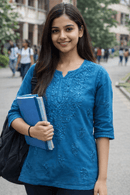 Rayon Chikankari short top for Office college wear - Chikankari official