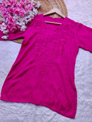 Rayon Chikankari short top for Office college wear - Chikankari official