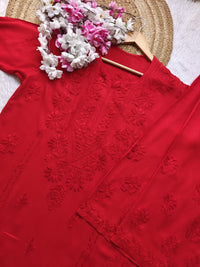 Rayon chikankari work Dyed co - ord Set - Chikankari official