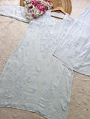 Rayon chikankari work Dyed co - ord Set - Chikankari official
