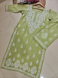 Rayon Co ord Chikankari Set Flowers Embroidered - Chikankari official