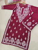 Rayon Co ord Chikankari Set Flowers Embroidered - Chikankari official