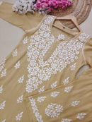Rayon Co ord Chikankari Set Flowers Embroidered - Chikankari official