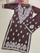 Rayon Co ord Chikankari Set Flowers Embroidered - Chikankari official
