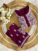 Rayon Co - ord Elegant Set - Chikankari official