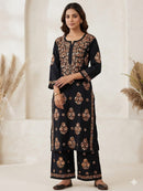 Rayon Co-ord Lightweight Big Buta set - Chikankari official