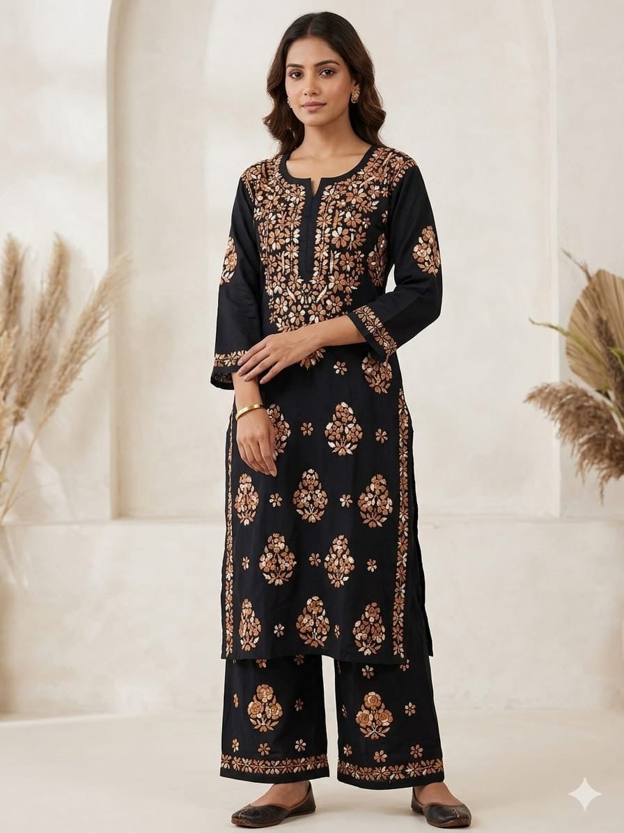 Rayon Co-ord Lightweight Big Buta set - Chikankari official