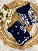 Rayon Co - ord white embroidered set - Chikankari official