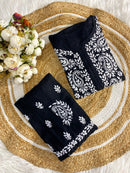 Rayon Co - ord white embroidered set - Chikankari official
