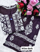 Rayon Co ord with beautiful work - Chikankari official
