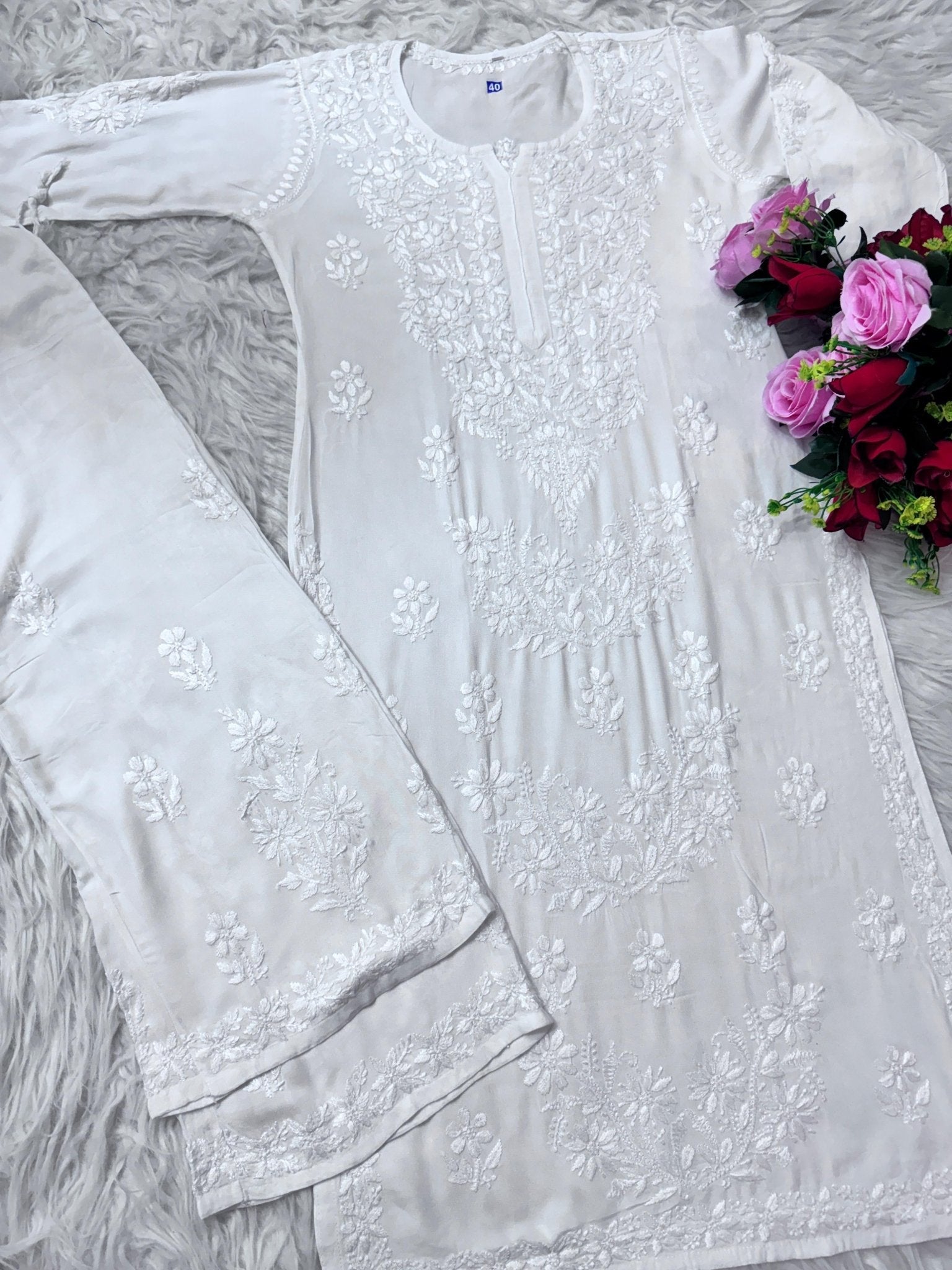 Rayon Co ord with beautiful work - Chikankari official