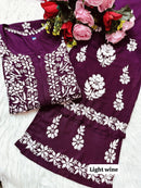 Rayon Co ord with beautiful work - Chikankari official